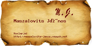 Maszalovits János névjegykártya